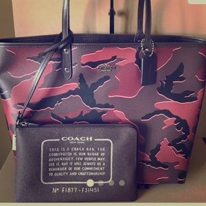 coach camp reversible purse